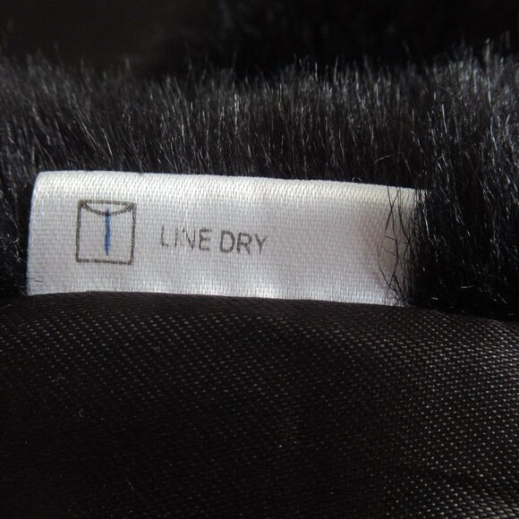 Faux Fur Shawl Wrap One Size 50" L x 12" H Black, Fully Lined - Picture 6 of 8